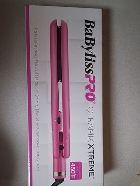 BNIB BaByliss PRO HOT Pink Ceramic Xtreme 1" Flat Iron Hair Straightener